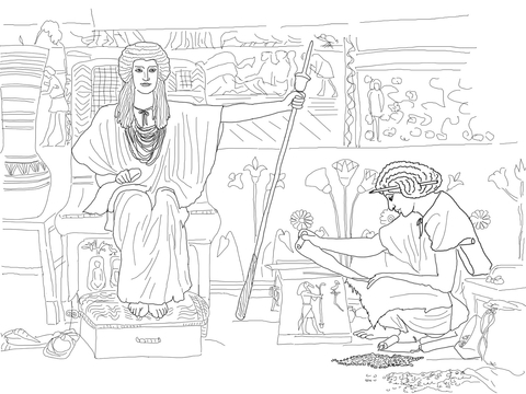 Joseph Overseer Of Pharaoh'S Granaries Coloring Page